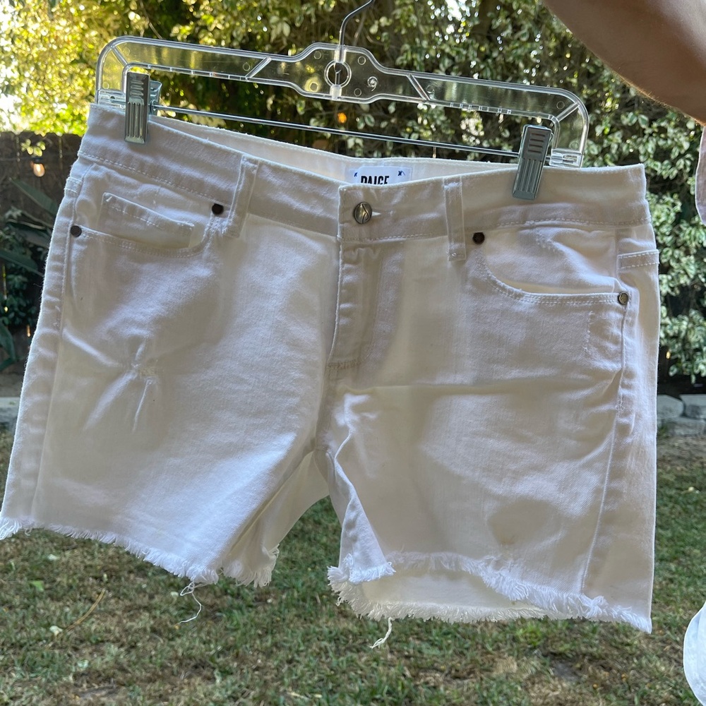 Paige white denim shorts like new condition